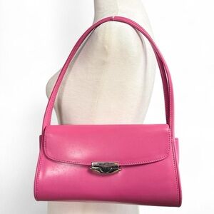 Vintage Y2K Pink Faux Leather Shoulder Bag – 2000s